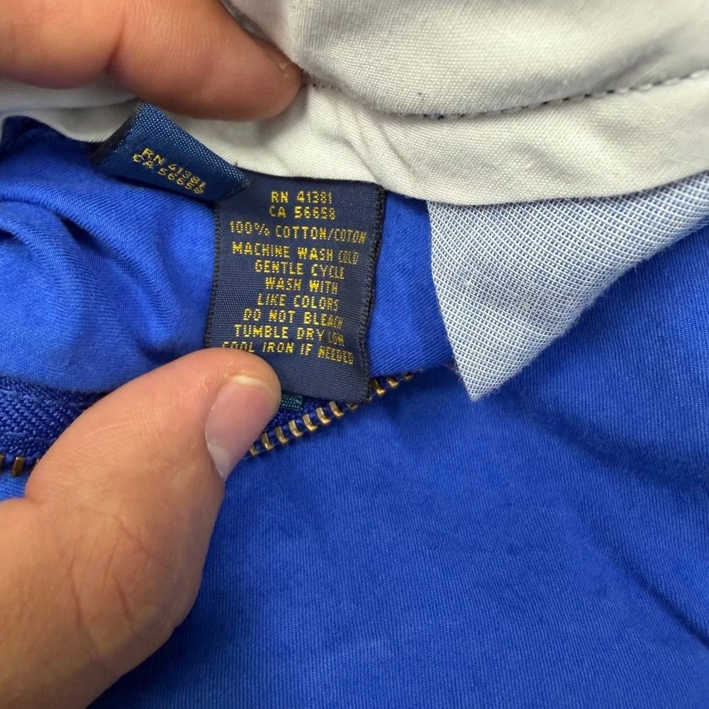 Polo Ralph Lauren Classic Fit Shorts Mens 36 Blue Solid Cotton Chino Twill